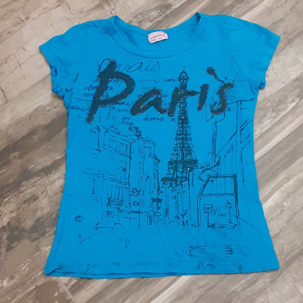 California Girls Size Medium Blue Paris Top – Great Condition